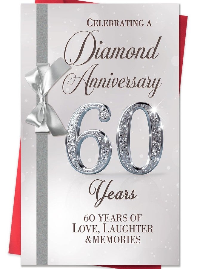 Beixian Funny 60th Anniversary Card for Women Men, Best 60 Year Wedding Anniversary Card Gift, 60th Anniversary Decorations, Happy Diamond Wedding: The most brilliant milestone in love - Image 1