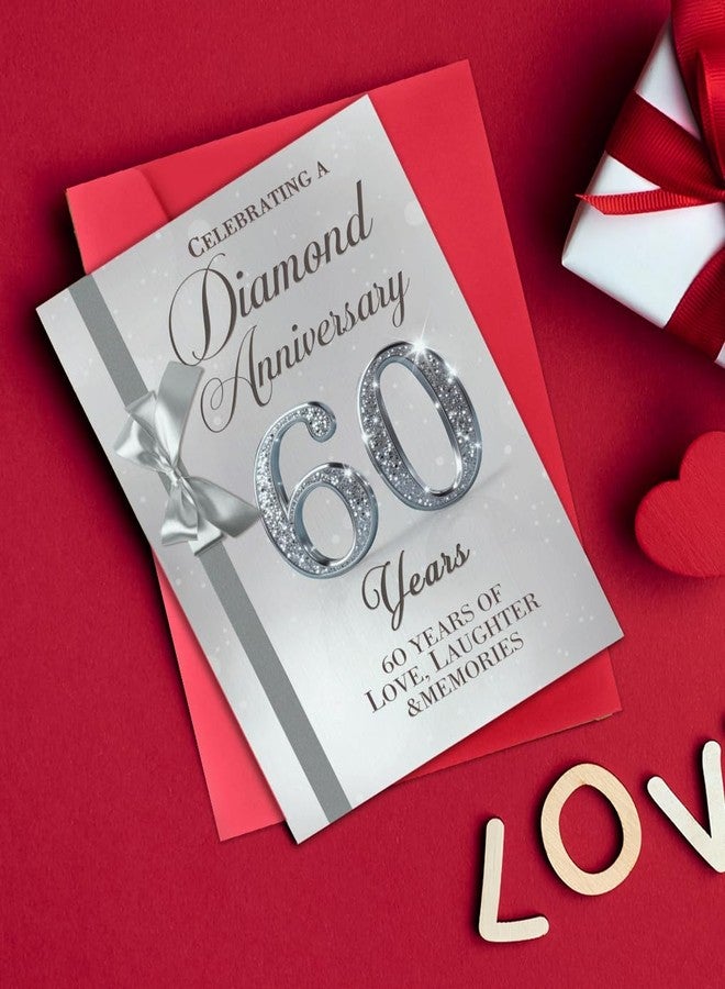 Beixian Funny 60th Anniversary Card for Women Men, Best 60 Year Wedding Anniversary Card Gift, 60th Anniversary Decorations, Happy Diamond Wedding: The most brilliant milestone in love - Image 4