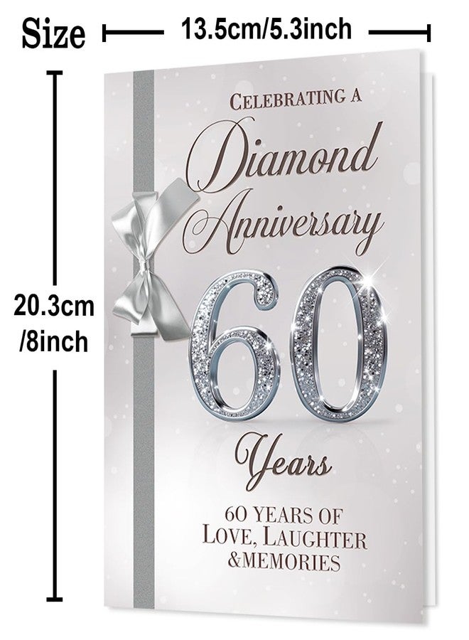 Beixian Funny 60th Anniversary Card for Women Men, Best 60 Year Wedding Anniversary Card Gift, 60th Anniversary Decorations, Happy Diamond Wedding: The most brilliant milestone in love - Image 2