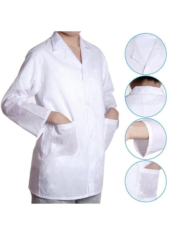 mifengda Doctor Scientist Costume Kids Lab Coat and Goggles Children Dress Up Kit with ID Card Magnifying Glass for Halloween - Image 2