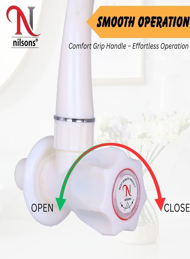 Nilsons® Swan Neck Wall Mounted Water Tap | Long Body Kitchen & Bathroom Sink Faucet | Leak-Proof, Rust-Proof Plastic Tap with Chrome Tip Nozzle | Easy Reach & Modern Design - Image 5