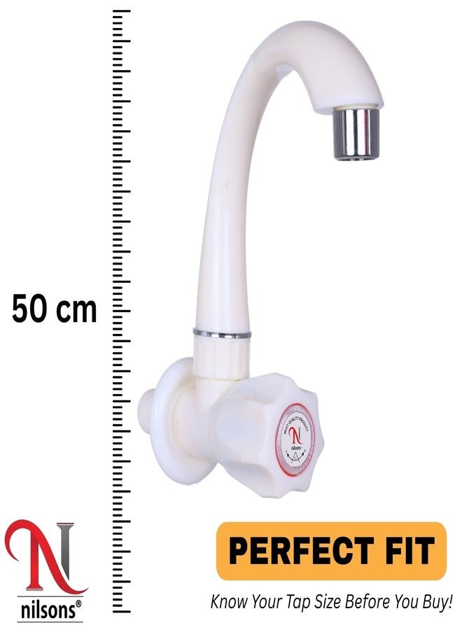 Nilsons® Swan Neck Wall Mounted Water Tap | Long Body Kitchen & Bathroom Sink Faucet | Leak-Proof, Rust-Proof Plastic Tap with Chrome Tip Nozzle | Easy Reach & Modern Design - Image 3