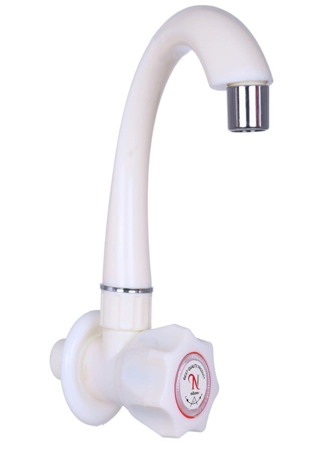 Nilsons® Swan Neck Wall Mounted Water Tap | Long Body Kitchen & Bathroom Sink Faucet | Leak-Proof, Rust-Proof Plastic Tap with Chrome Tip Nozzle | Easy Reach & Modern Design - Image 1