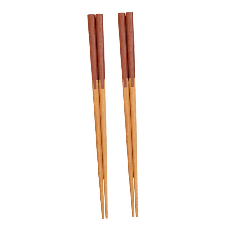 2 Pair Wooden Chopsticks 22.5cm Length Reusable Style B With Anti Slip Tips For Daily Meals Hotel Home Use - Image 1