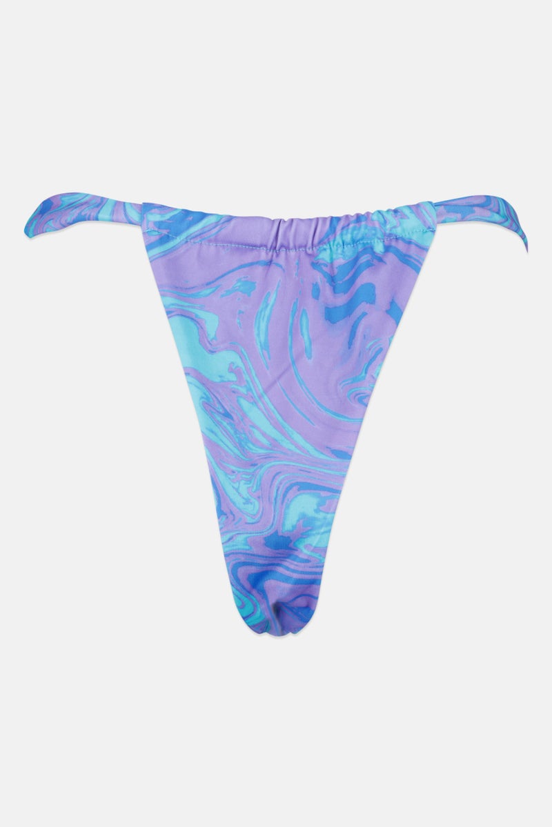 boohoo Women Marble Print Pull On Bikini Bottom, Multicolor - Image 2