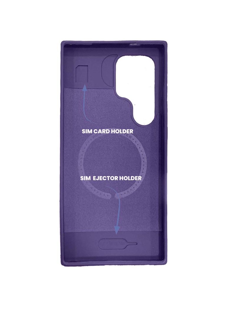 Yezler Premium Rubber Case for Samsung S23 Ultra – MagSafe Compatible, Shockproof & Scratch-Resistant, High-Quality Protective Cover, Inner Silicone Cushion for Maximum Safety, Lightweight & Durable Design, Full Edge Protection Mobile Case – Purple - Image 2