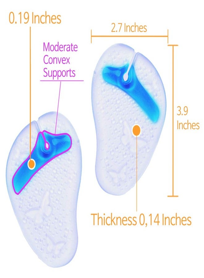 FOOTINSOLE.COM footinsole Forefoot Insoles Cooling Gel Foot Pad with Raised Ridge (2 Cushion Pads) - 1 Pair - Image 2