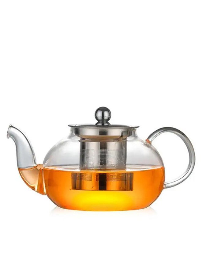 Trust Borosilicate Glass Tea Pot With Stainless Steel Lid & Infuser Clear 600ML  - Image 2