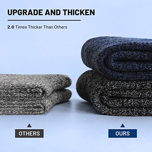 SIMIYA 5 Pairs Merino Wool Socks for Men, Thick Winter Wool Hiking Socks, Warm Breathable Crew Mens Socks (US, Numeric, 7, 13, Regular, Regular, 5pairs-multi Color) - Image 3