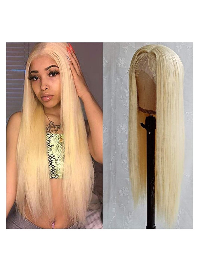 إستيل طويل مستقيم الدانتيل الجبهة الباروكات الشعر غلويليس الطبيعية مقاومة للحرارة ألياف كانيكالون الشعر الاصطناعية للنساء السود 100٪ شعر مستعار أنيق - Image 1