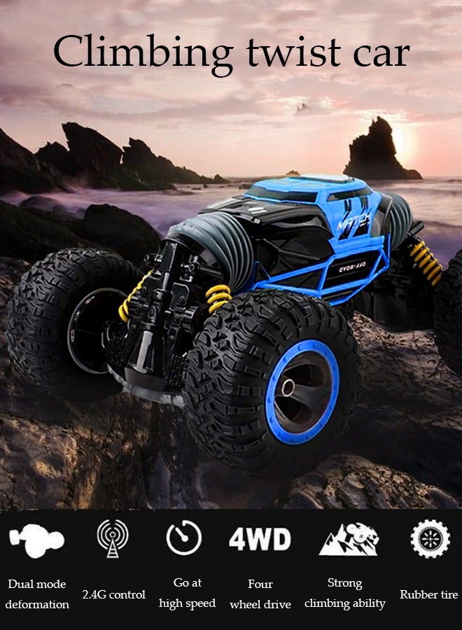 Loquat RC Cars - 1:18 Scale Remote Control Car, 4WD Transform 15 KMH All Terrains Crawler RC Stunt Car with Rechargeable Battery for Boys Kids - Image 2