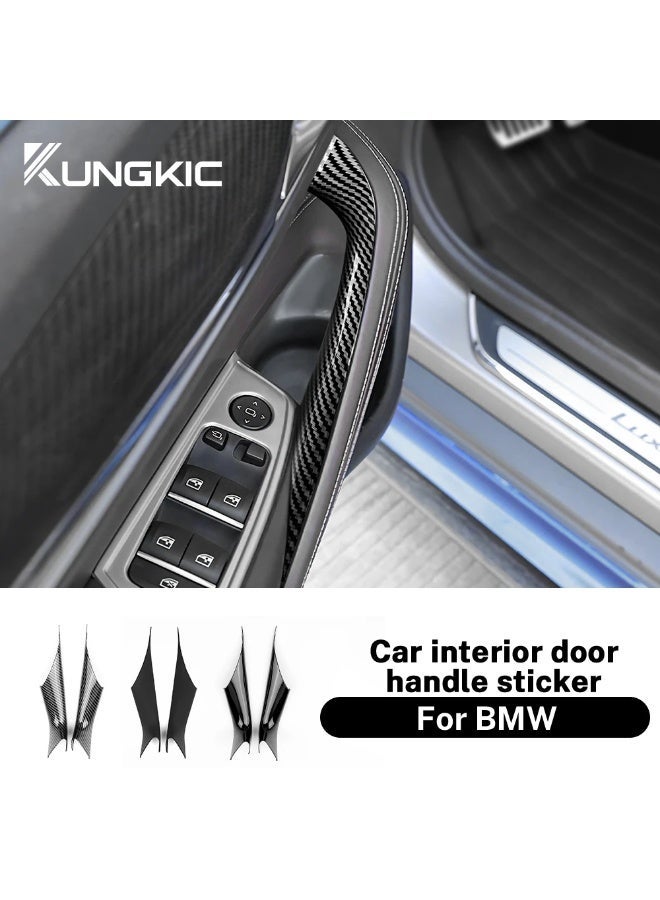KUNGKIC For BMW 5 Series G30 2017 2018 2019 2020 2021 2022 2023 Door Handle Pull ABS Carbon Look Glossy Black Matte Inner Trim Cover - Image 3