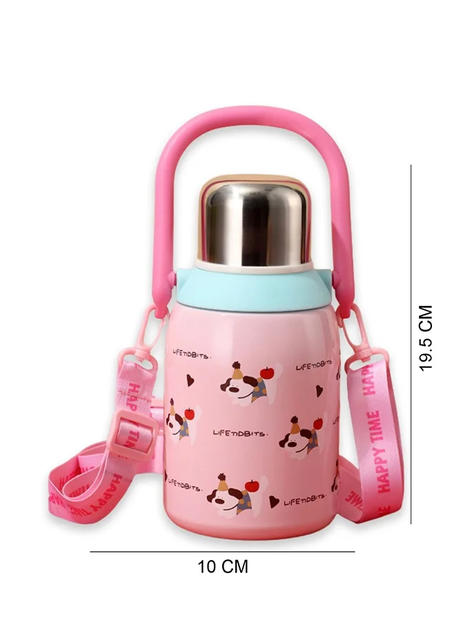 LITTLE SURPRISE BOX Little Surprise Box, Party Hat Puppy Pink Stainless Steel premium insulated water Bottle, 800ml
