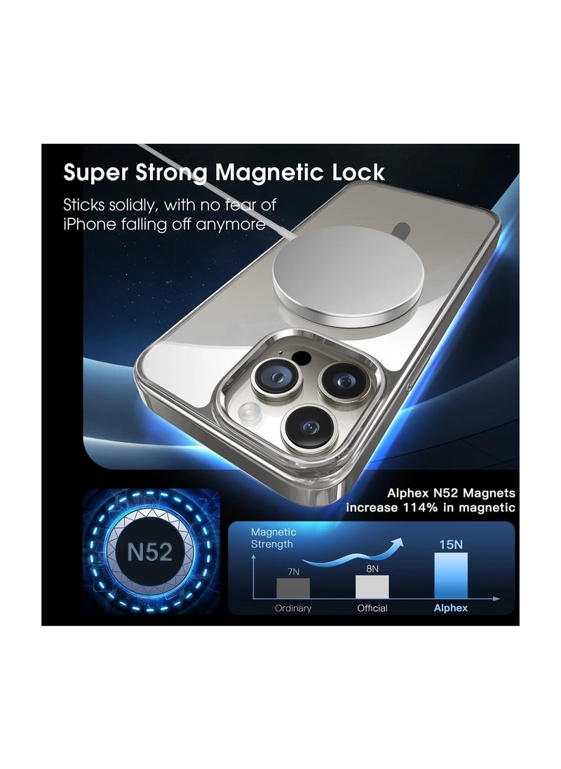 Wtech - Titanium Series Magsafe Wireless Charging Case Cover For Apple iPhone 15 Pro 2023 Grey - Image 1