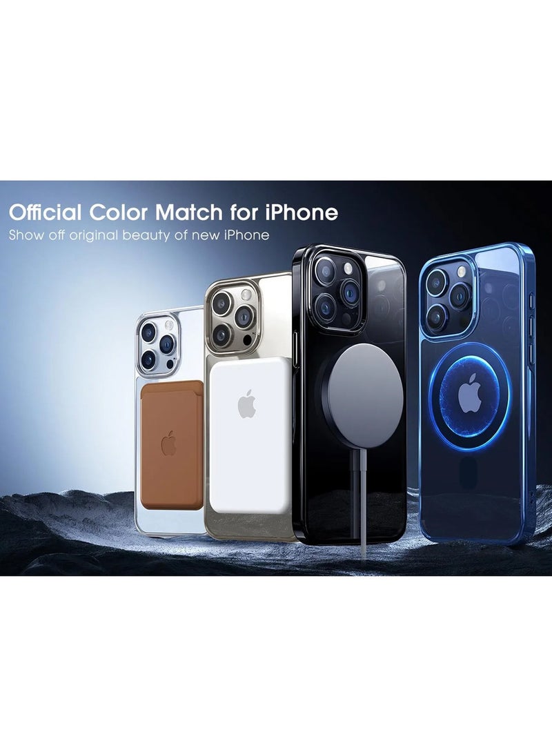 Wtech - Titanium Series Magsafe Wireless Charging Case Cover For Apple iPhone 15 Pro 2023 Grey - Image 1