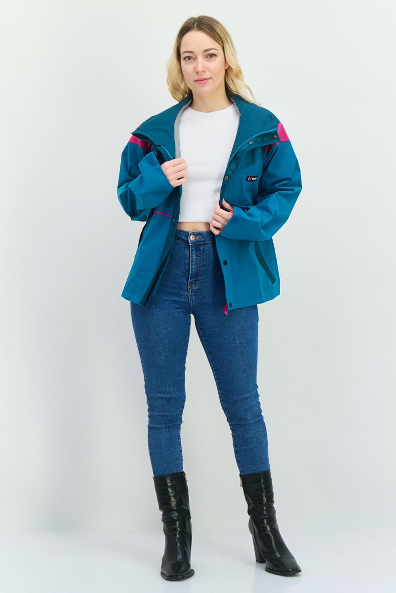 Berghaus Women Embroidered Logo Wind Breaker Jacket, Teal Green  - Image 4