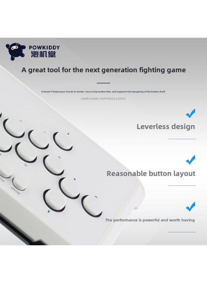 Hitbox Large Size A50 Fighting Keyboard Street Fighter 6 Arcade Rocker Keys Gaming Keyboard Steam Controller-Product Color:White - Image 3
