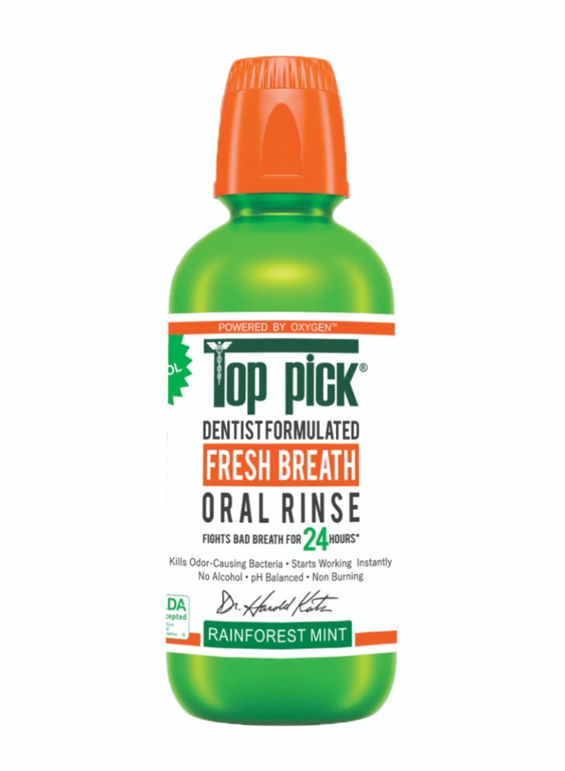 Top Pick غسول الفم المنعش بنكهة نعناع الغابة المطيرة، عبوة واحدة لإنعاش الفم
