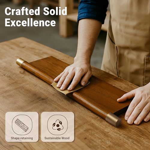 Afuly Mid Century Modern Decor Walnut Floating Shelves for Wall Mounted Shelf Unit Solid Wood Rustic Decorative Shelving Living Room Bedroom Coffee Bar Bathroom Display Plant Photo 24in&20in - Image 4