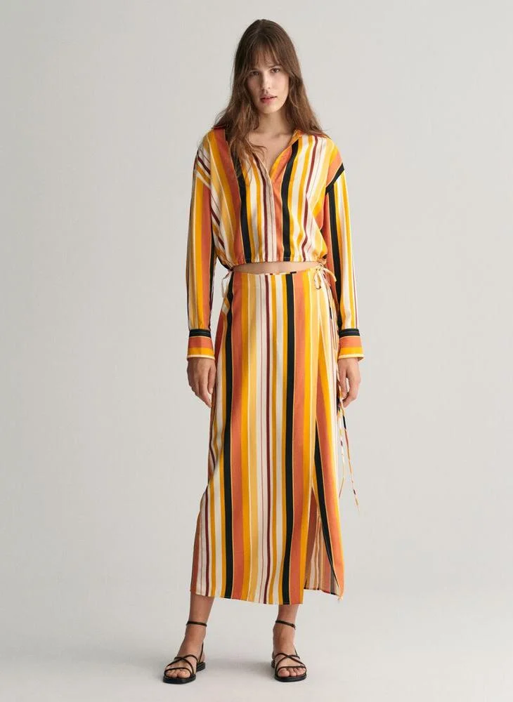 غانت Relaxed Fit Striped Tie Band Shirt