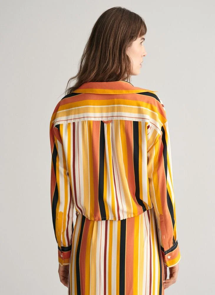 غانت Relaxed Fit Striped Tie Band Shirt