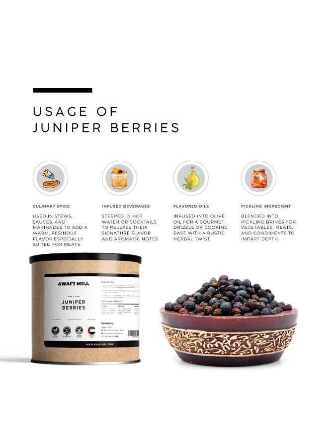 Awafi Mill Whole Juniper Berries – Natural Dried Juniper Fruit for Culinary Use, Spice Blends and Traditional Recipes - 100 g | 3.5 Oz - Image 4