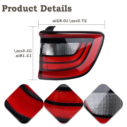 KAMDKI Right Passenger Side Outer Tail Light LED Rear Lamp Compatible for 2014-2023 Dodge Durango With Bulbs 68155948AC 68272126AA - Image 3