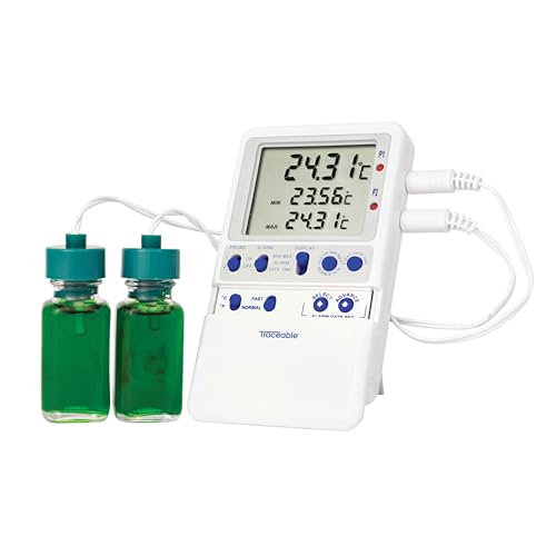 Traceable products Traceable Calibrated Digital Fridge Thermometer/Freezer Thermometer with 2 Bottle Probes, –58 to 158 Fahrenheit, Accuracy of 0.3 Degree Celsius - Image 1