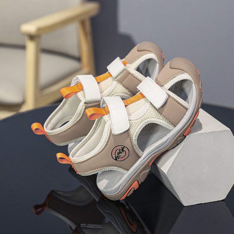 Boys And Girls Sandals Baotou Summer Flat New Sports Fashion Soft Sole Non-Slip Sandals - Image 4