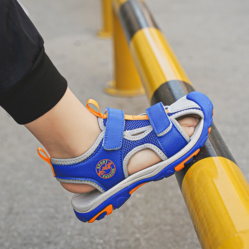 Boys And Girls Sandals Baotou Summer Flat New Sports Fashion Soft Sole Non-Slip Sandals - Image 2