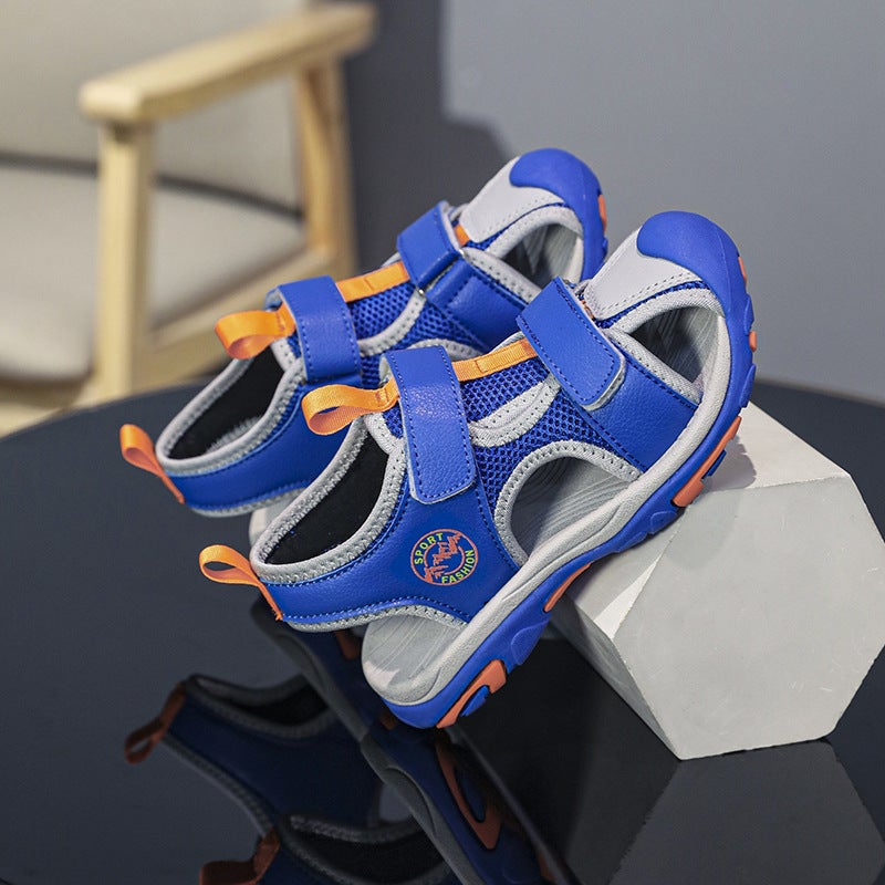 Boys And Girls Sandals Baotou Summer Flat New Sports Fashion Soft Sole Non-Slip Sandals - Image 3
