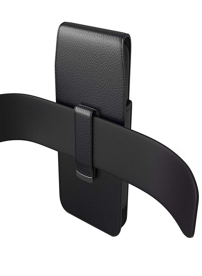 Reiko Mobile Vogue by Reiko Premium Eco-Friendly Leather Phone Pouch Belt Clip Holster Compatible with iPhone/Galaxy/Stylo/Android Phone with Protective Case on (Black-MV385, 5.8 x 3.2 x 0.7 in) - Image 3