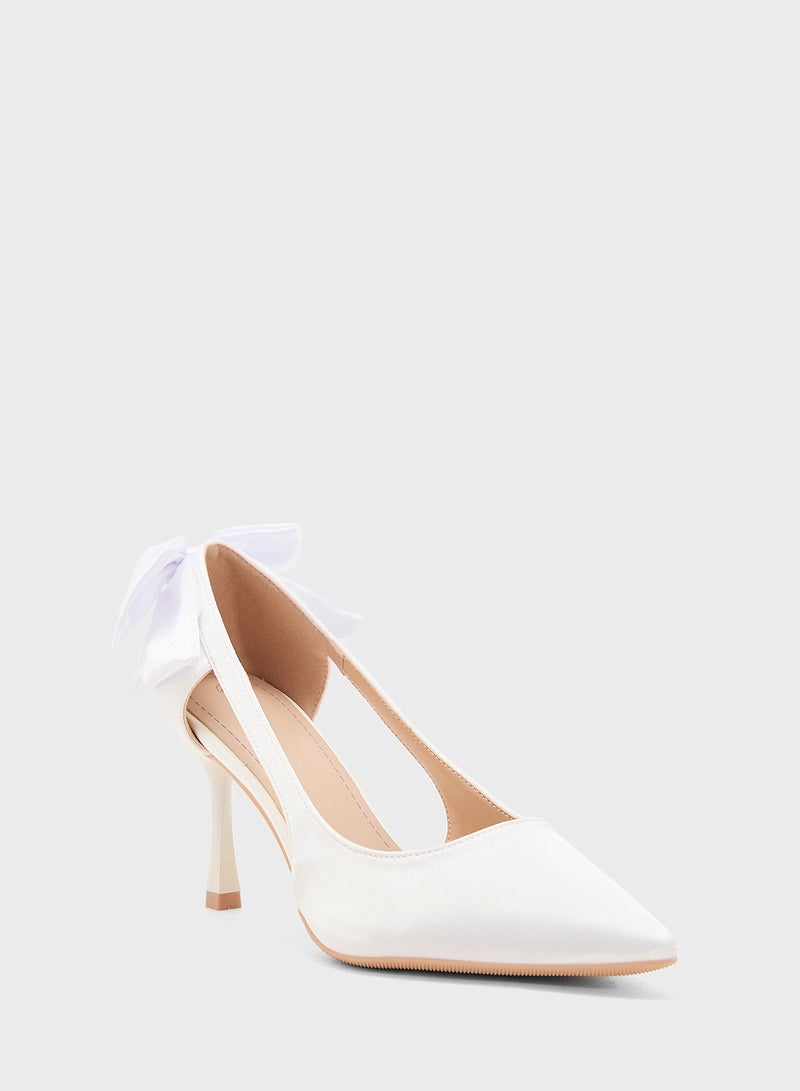 ELLA Bow Back Heeled Pumps  - Image 2