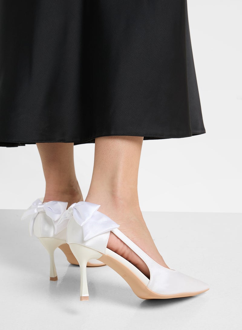 ELLA Bow Back Heeled Pumps  - Image 5