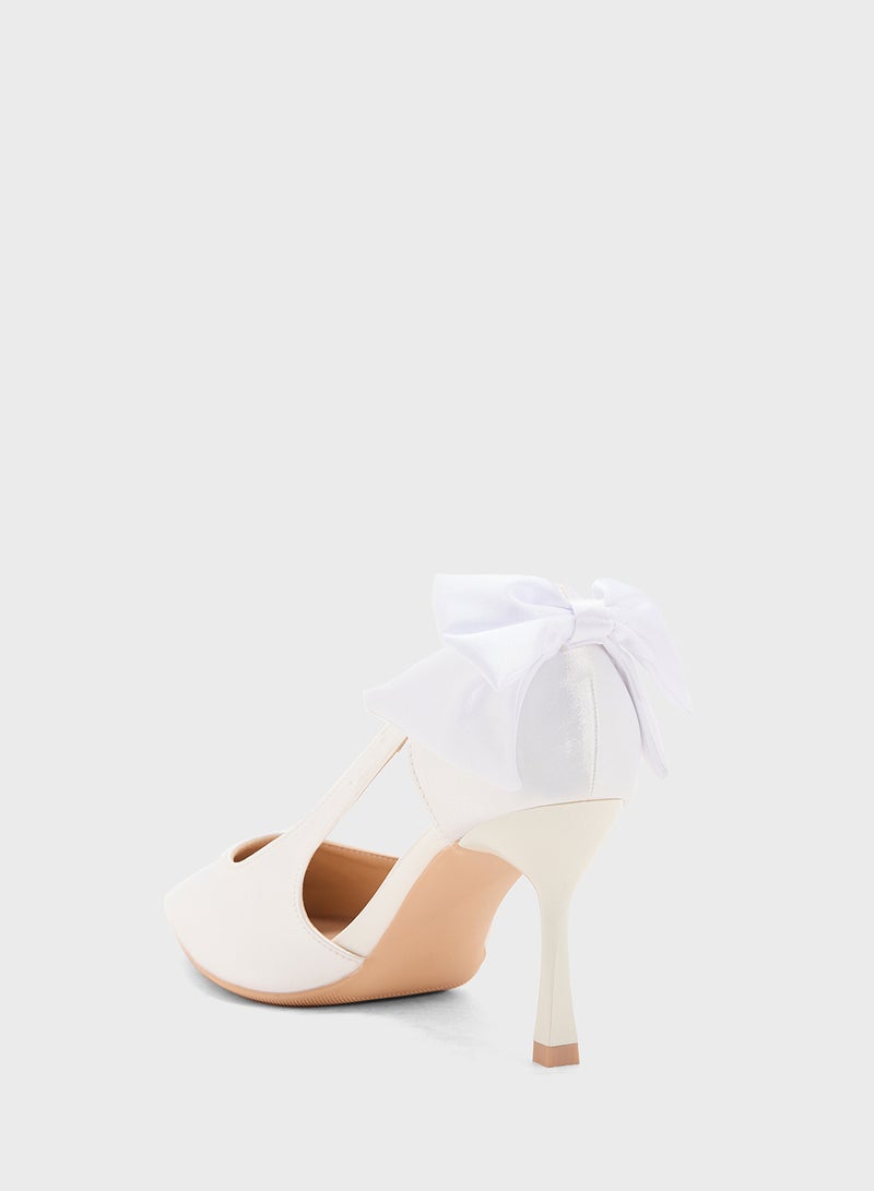 ELLA Bow Back Heeled Pumps  - Image 3