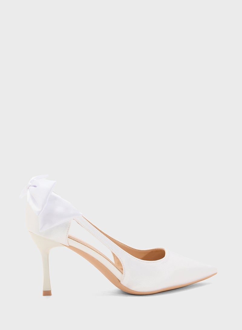 ELLA Bow Back Heeled Pumps  - Image 1
