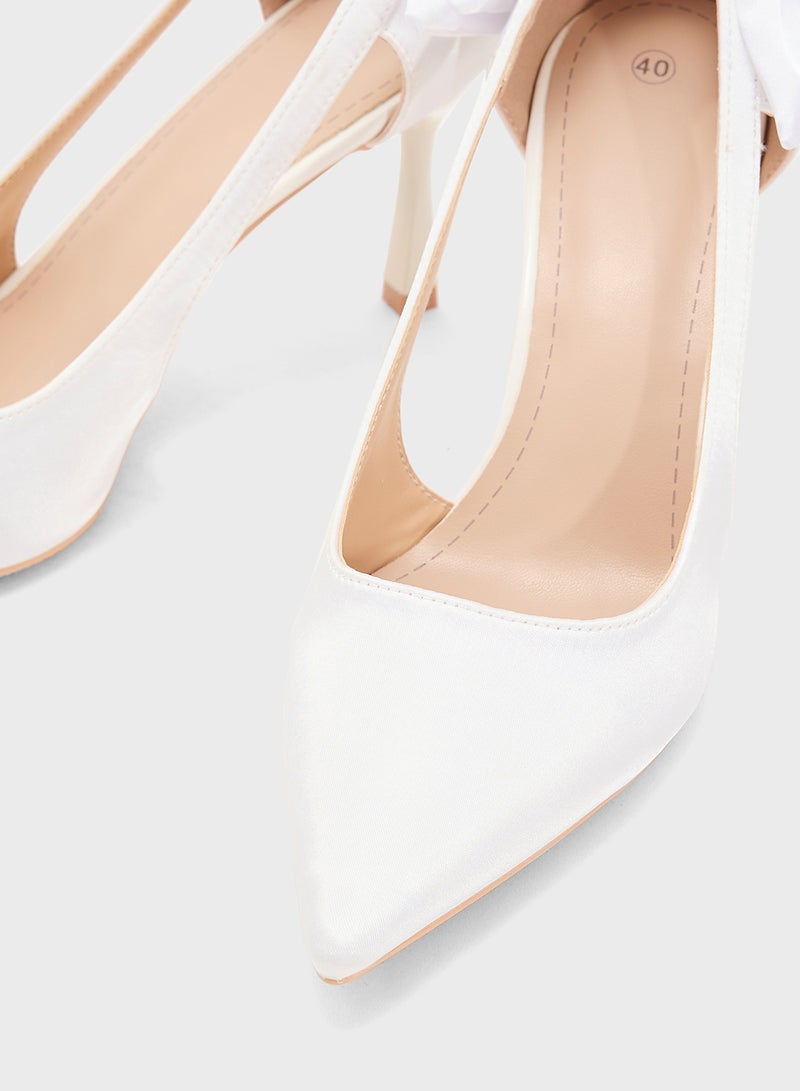 ELLA Bow Back Heeled Pumps  - Image 4