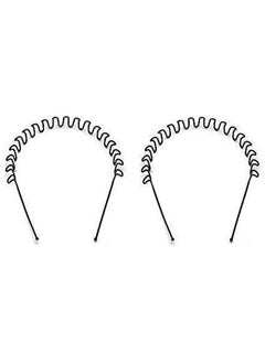 ELRINZA Metal Zigzag Wavy Curled Wire Hairband (Black)Pack Of 3Men And Women  - Image 4