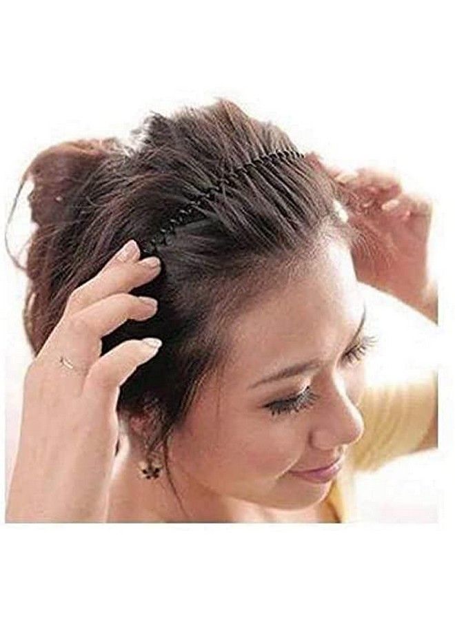 ELRINZA Metal Zigzag Wavy Curled Wire Hairband (Black)Pack Of 3Men And Women - Image 3