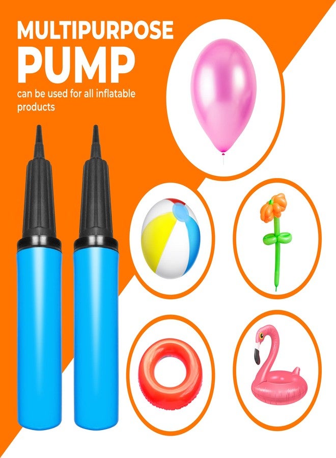 TIALLY Balloon Pump Handheld - Mini Dual Action Balloon Pump, Bomba para Inflar Globos, Hand Pump Balloon Inflator for Party Garlands, Inflatables, Yoga Balls - 2 Pack Blue Ballon Air Pump - Image 5