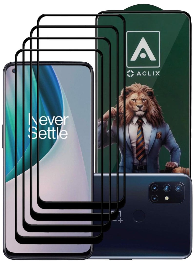 ACLIX 4 Pieces Antistatic ESD Dustproof Premium Quality High Definition Tempered Glass Screen Protector Designed For OnePlus Nord N10 5G - Image 1