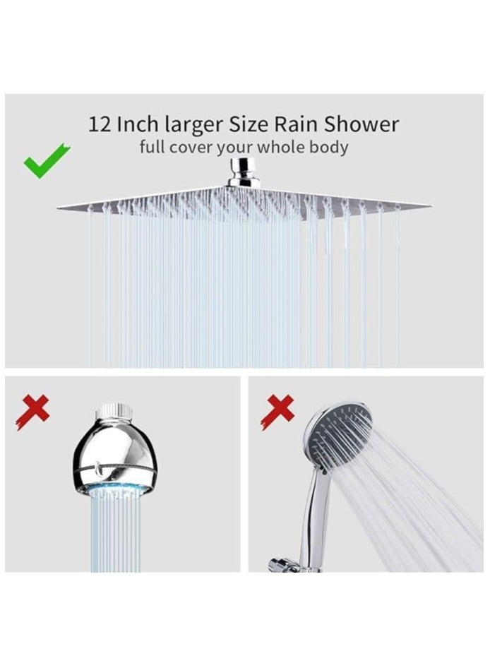 Duravel Duravel Rain Shower Head, 360 Degree Adjustable, High Pressure, Ultra Thin, Self-Cleaning Silicone Nozzle - Image 2