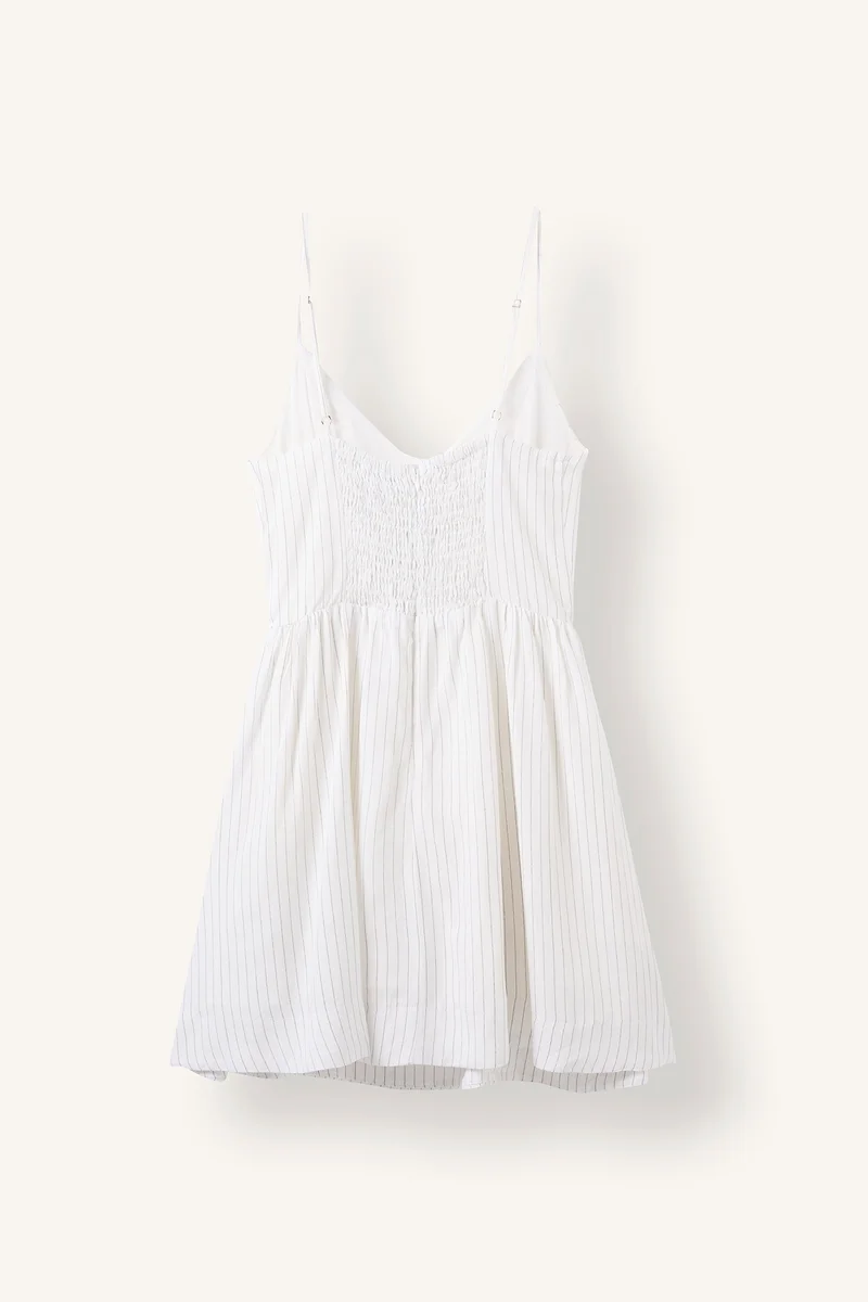Defacto  V-Neck Striped Poplin Strappy Midi Dress for Women | Best Price UAE