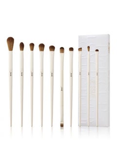 Jessup Precision Makeup Brushes 10Pcs Eye Makeup Brush Set Premium Synthetic Eyeshadow Concealer Eyeliner Eyebrow Blending Highlight Brush Light Grey T330  - Image 1