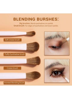 Jessup Precision Makeup Brushes 10Pcs Eye Makeup Brush Set Premium Synthetic Eyeshadow Concealer Eyeliner Eyebrow Blending Highlight Brush Light Grey T330  - Image 4