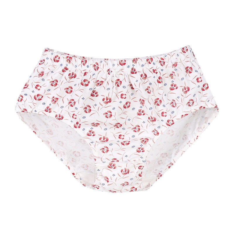 Taihe cotton printed mommy underwear cotton crotch high waist abdomen plus size loose 200kg briefs Safflower  - Image 1