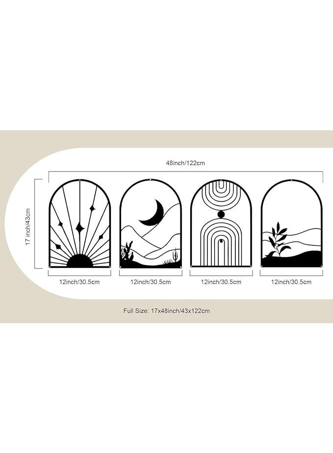 MIRFA Wooden Wall Art With Self Adhesive Base - Black (Glamativity Abstract Frames - Pack of 4) - Image 4