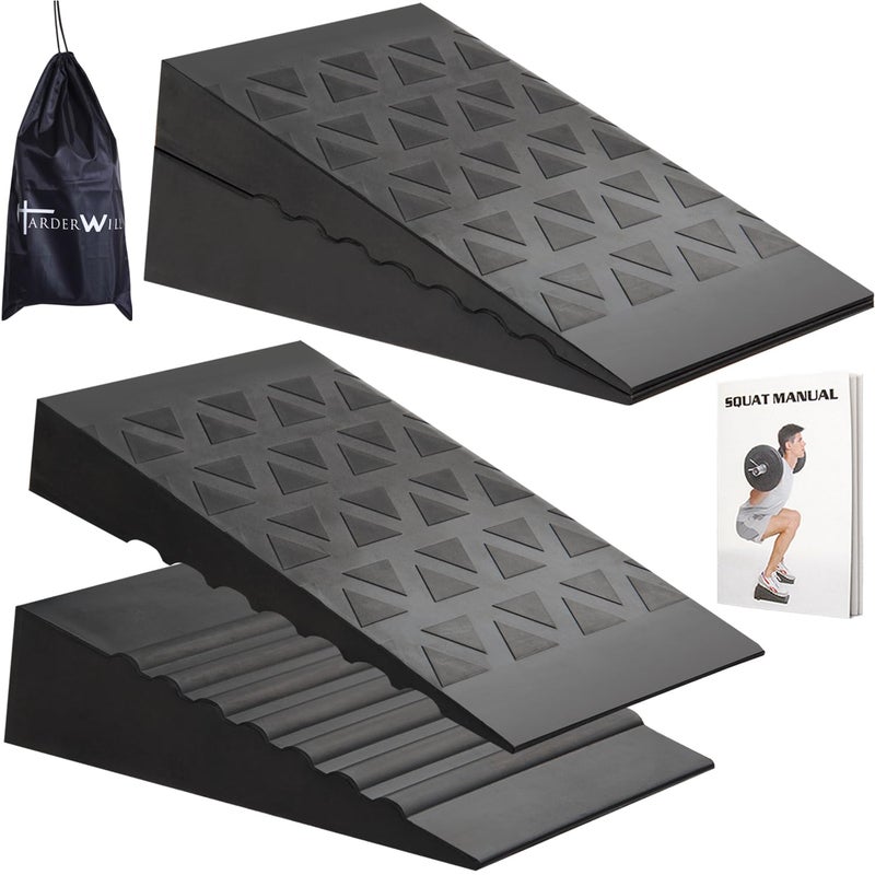 HarderWill Squat Wedge Height Adjustable Slant Board for Heel Elevated Squats Calf Stretcher Block Enhance Mobility And Strength Performance - Image 1