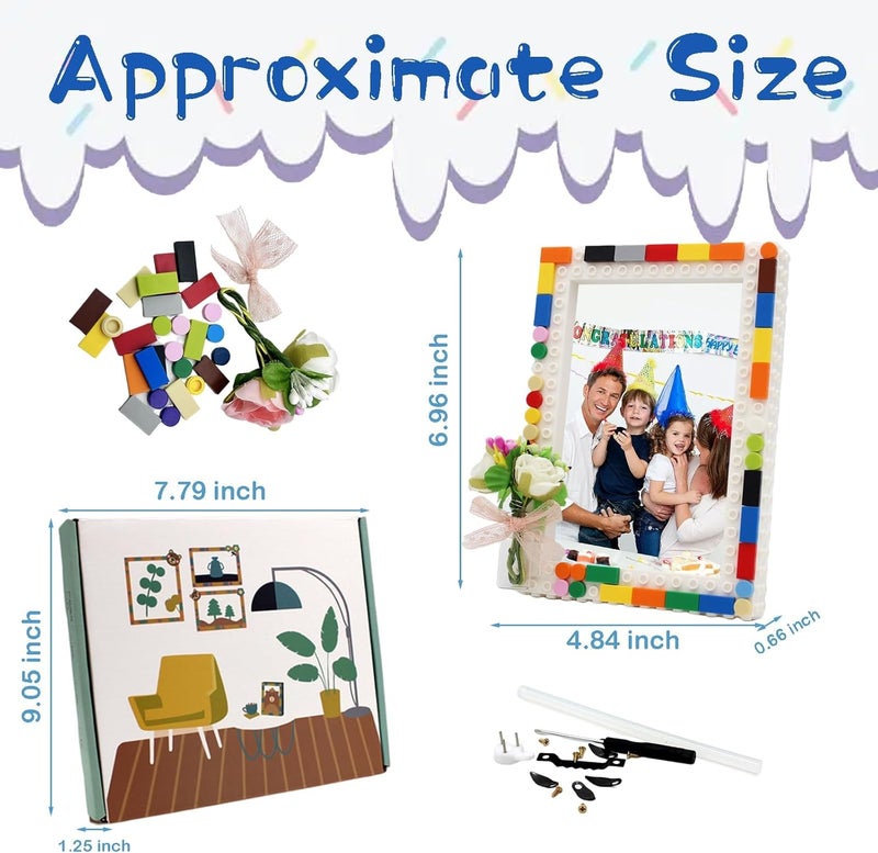Excefore Kid Picture Frames Craft Kits, Create Your Own 4x6 DIY Block Photo Frames, Fun and Creative Art & Craft Gift for Boys and Girls Ages 6-8 - Image 5
