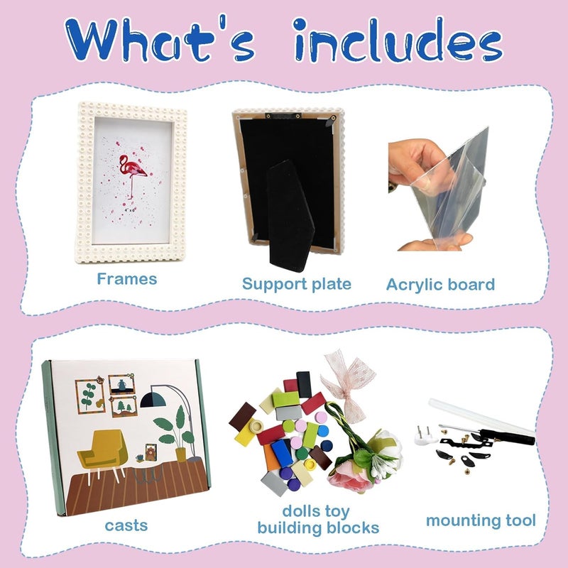 Excefore Kid Picture Frames Craft Kits, Create Your Own 4x6 DIY Block Photo Frames, Fun and Creative Art & Craft Gift for Boys and Girls Ages 6-8 - Image 2